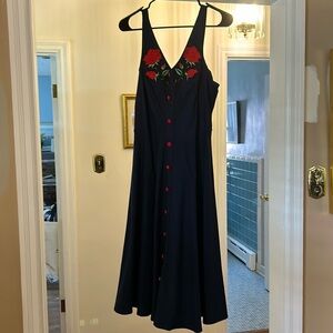 Cute navy and red flare A line dress